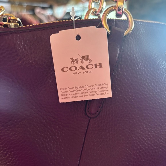 Coach Plum Purple Pebbled Leather Small “Kelsey” Women's Satchel Bag NWT - Picture 4 of 10